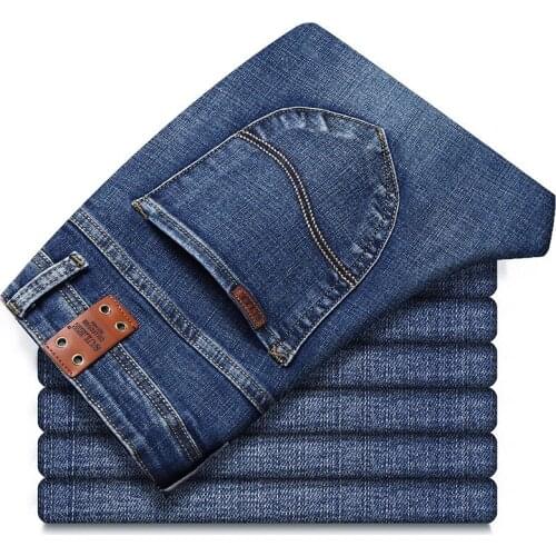 2020 Sulee Autumn Straight Advanced Stretch Business Casual Trousers New Men Gray Blue Straight Jeans Male Brand Pants