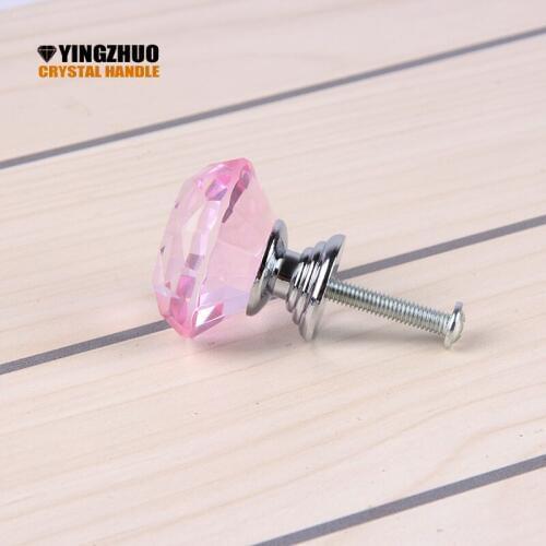 30mm 10pcs Diamond Furniture Handle K9 Crystal Glass Dresser Drawer Knobs Pull Handles Kitchen Cabinet Cupboard Pulls Hardware