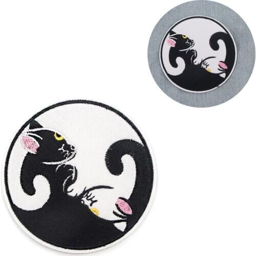 ZF1388 1pcs Cat Creative Cartoon Sticker For Clothing Applications Patches On Clothes Iron Embroidered Patch For Backpack Badge