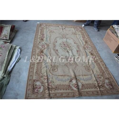 Free shipping 10K 5'x8' medium carpets needlepoint woolen rugs with flowers design high quality handmade for home decoration