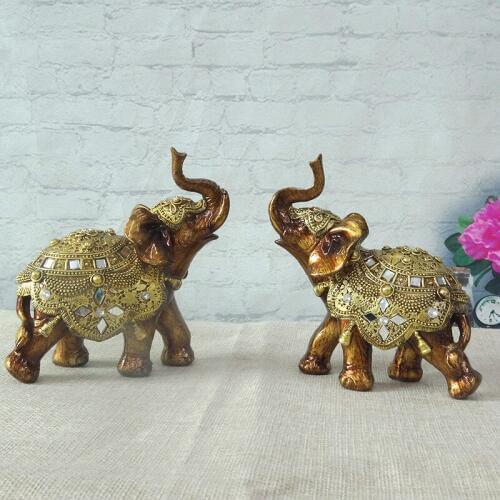 Elephant Decoration Fengshui Elephant Resin Handicraft New House Relocation Decoration of Living Room Wine Cabinet