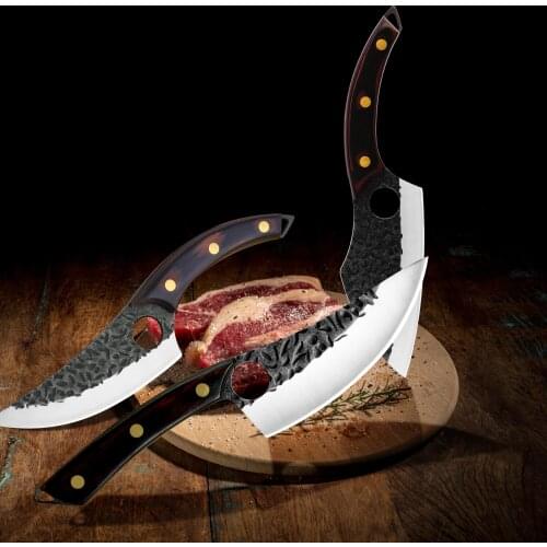 US Delivery Outdoor Knives Set Tool Tactical Pen Kitchen Knives Boning Cleaver Full Tang Gift Knives Set Knife Bag Free Gift DIY