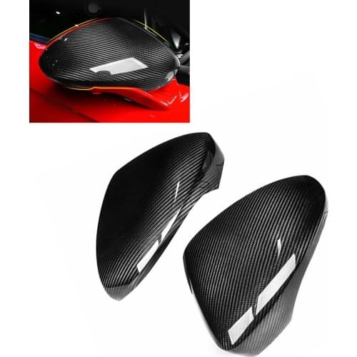 Rearview Mirror Cover Real Carbon Fiber Car Exterior Door Side Rear View Cap For Porsche Panamera 971 2017-2020 Left Hand Drive