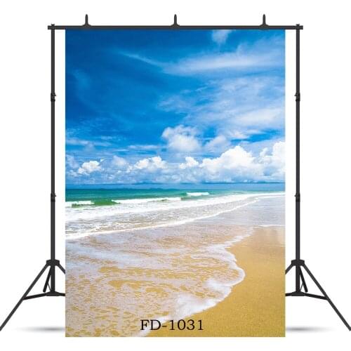 Blue Sky Beach Photographic Background For Photo Shoot Props Wedding Child Baby Vinyl Cloth Printed Backdrop Photophone