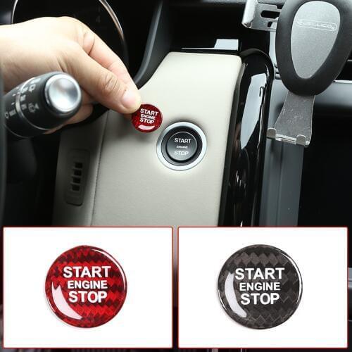 Carbon Car Steering Wheel Engine Start Stop Button Cover Sticker For Land Rover Discovery 5/Sport Range Rover Sport Evoque VOGUE