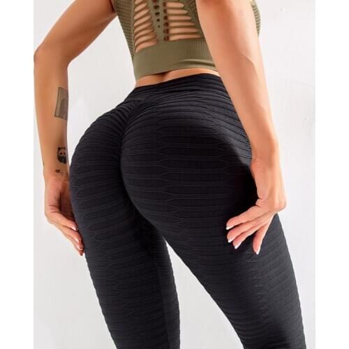 SALSPOR Women Solid Color Yoga Leggings Tummy Control Push Up Sport Leggings High Elastic Workout Fitness Legging Gym Tights