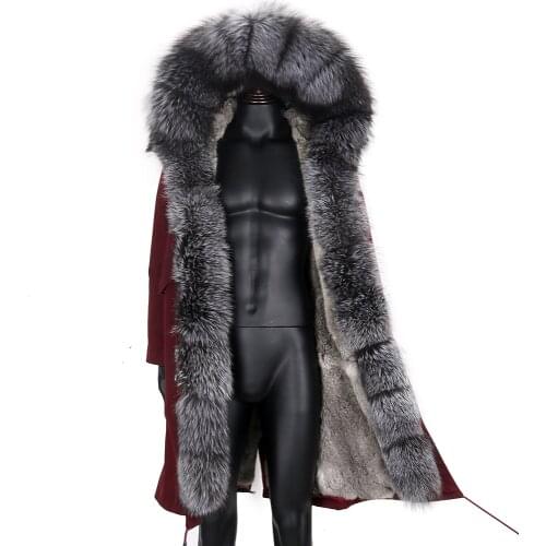 2021 Winter Jacket men X-long coat military fur hood warm army korean thick parka Real Fox Fur Coat Streetwear Outerwear