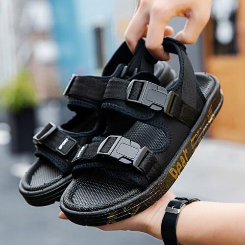 2021 New Mens Sandals Casual Roman Shoes Outside Breathable Men Sandals Light Velcro Sandals High Quality Sandalias Hombre Plus