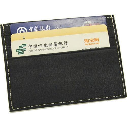 Mens Vintage Crazy Horse Genuine Leather Credit ID Card Holder Business Card Holder Horizontal Card Wallet Customiz Name LOGO