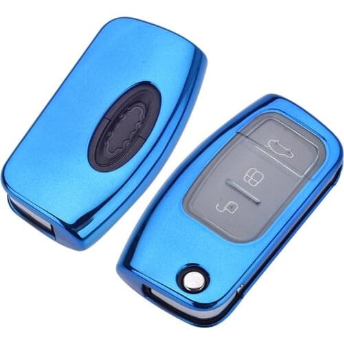For Ford Focus Mk3 Soft TPU Key Cover For Ford Fiesta Focus 3 Kuga Ecosport Kuga ESCORT Escape Car Flip Folding Remote Key Case