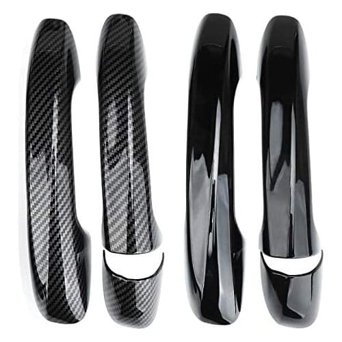 Car carbon fiber exterior door handle stickers including For Mercedes-Benz C E GLC class W213 W205 X253