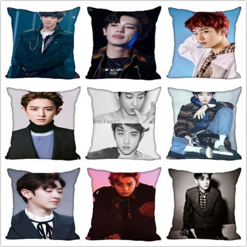 Custom Park Chan Yeol Square Pillowcase Custom Zippered Bedroom Home Pillow Cover Case 1pcs custom 40x40cm