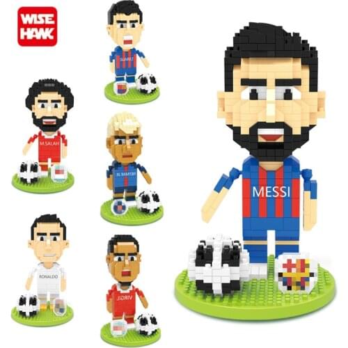 New Soccer Player Star Building Blocks Develop Hobbies DIY 3D Model Mini Bricks Toy For Children Block Build Kids Gift with Box