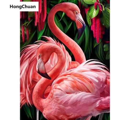 New Year Flamingo 5D DIY Square/Round Diamond Painting Cross Stitch Home Decoration Gift Mosaic Diamond Embroidery