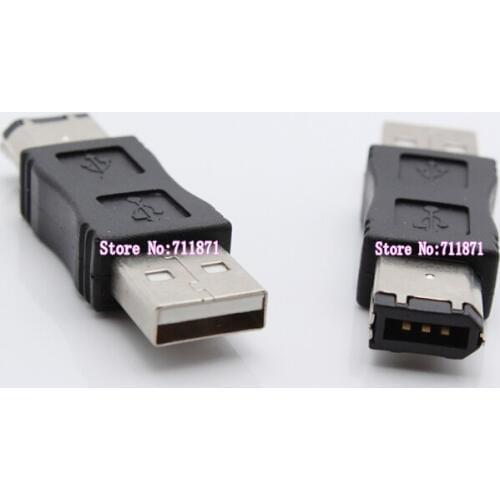 USB A Male to 6P 1394 Male Connector USB2.0 to 1394 6P Adapter Usb2.0 Male to Firewire IEEE 1394A 6P Male Converter