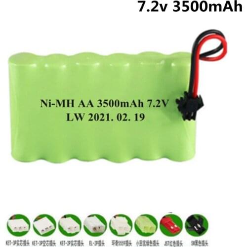 7.2v 3500mah AA NI-MH rechargeable battery For Remote control electric toy boat car truck 7.2 V 3000 mah aa nimh battery