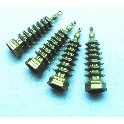 6PCS Hot China Pagoda Pendants For Handmade Crafts Or Religious Jewelry Making DIY Accessories Size 51x14MM Free Shippings