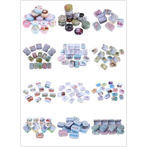 Portable Pill Box Metal Packing Tin Jar Boxes Small Medicine Case Cans Coin Headphones Moisture-proof Travel Pill Box 12 Styles