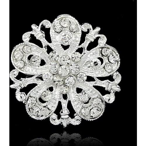 Clear Crystal Rhinestones Bejeweled Brooch Pins for Women Dress Scarf Brooch Pins Jewelry Accessories Gift AB014