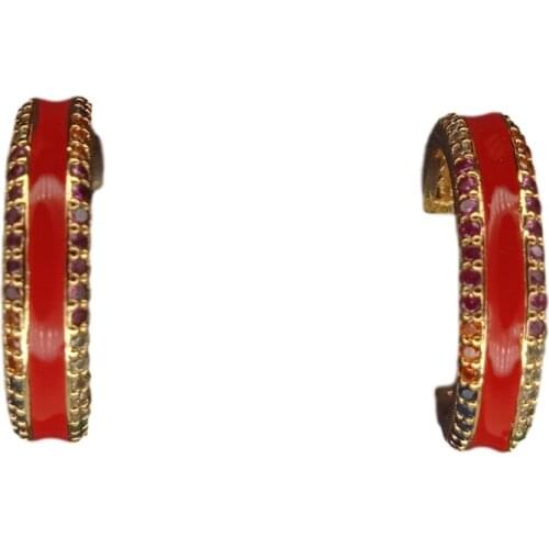 Multi color enamal Hoop Earrings For Women Wedding Round Circle Hoop Earrings