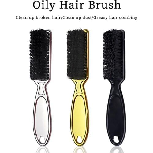 Retro oil head styling brush handle soft hair beard trimming brush hairdresser neck duster barber tool cleaning brush
