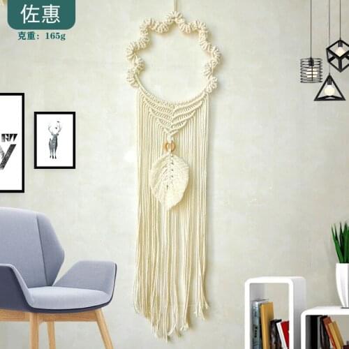 Flower Shape Hand Woven Macrame Cotton Tapestry Wall Hanging Boho Home Decor