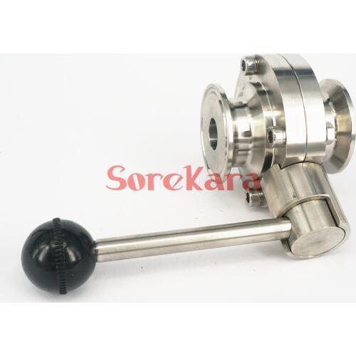 3/4" 19mm SS304 Stainless Steel Sanitary Tri Clamp Butterfly Valve Brew Beer Dairy Product