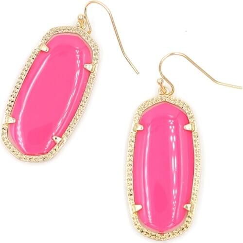 Medium-sized Multi Cats Eye Stone With Claw Fram Dangle Earrings Colorful Resin AB Clear Glass Stone Middle Oval Drop Earrings