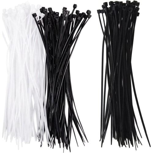 Cable Ties Cable Tie Wraps / Zip Ties 50Pcs with 3mm x 150mm Auto Wire Push Cable Zip Tie Organizer White Black 100 Pcs