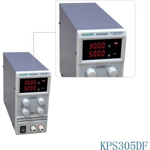 KPS305DF 0-30V/0-5A 110V-230V 0.1V/0.001A EU LED Digital Adjustable Switch DC Power Supply mA display