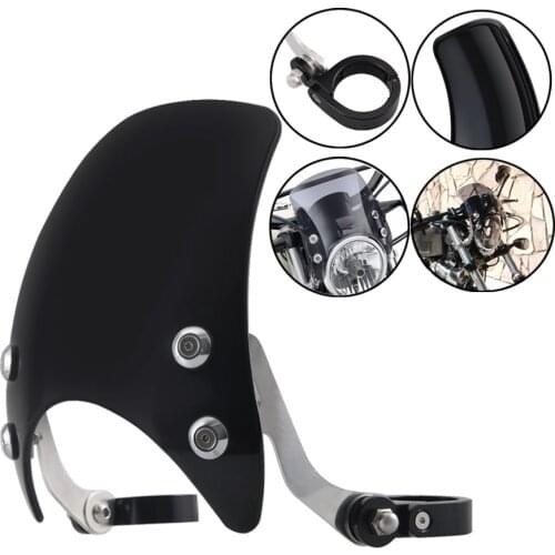 Motorcycle Black Windscreen Compact Sport Wind Deflector Windshield 39-41mm For Harley Sportster 04+ XL 883 1200 48 72 Iron