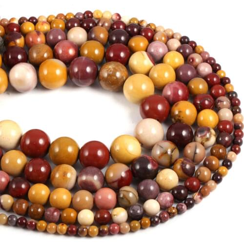High Quality Natural Stone Mookaite Egg Yolk Beads Round Loose Ball Beads 4 6 8 10 12mm for Jewelry Making DIY Necklace Bracelet