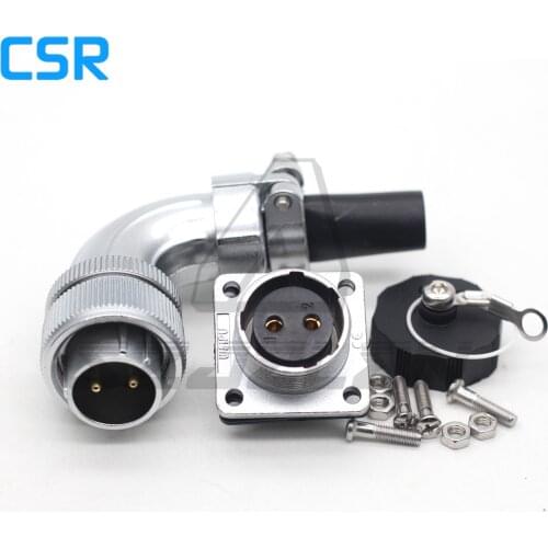 WEIPU WS20 series Right angle Waterproof Connector 2 pin Plug and Socket, Industrial power cord connector, panel mount connector