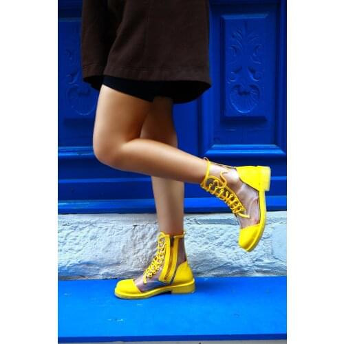 Yellow Women 'S Transparent Boots
