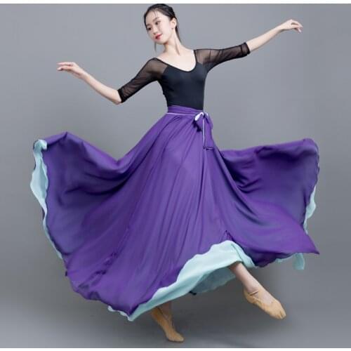 TingYiLi Two Sides Wear Contrast Color 8M Big Swing Maxi Skirt Spring Summer Chiffon Ball Gown Skirt Long Boho Skirts Womens