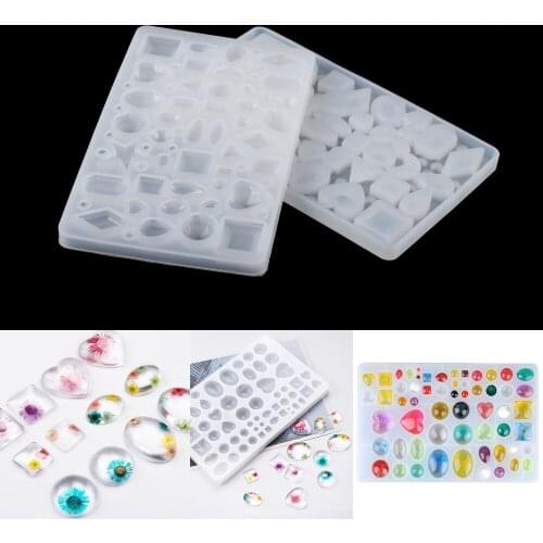 1pcs Crystal Gem Jewelry Epoxy Resin Mold Star Heart Geometry Earring Pendant Mold For Jewelry Making Transparent Silicone Mold