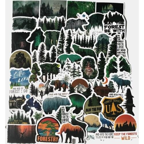10/50Pcs Outdoor Natural Forest Camping Stickers Pack Travel Beautiful Scenery Decal Sticker To DIY Cup Phone Laptop Guitar