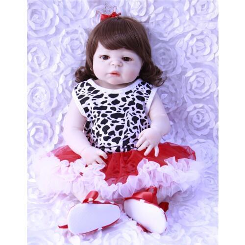 2018 New 22 Inch Dolls NPK Real Looking full Silicone Reborn Baby Dolls Fashion Cute Baby Doll Reborn For Girls' Gifts Brinquedo