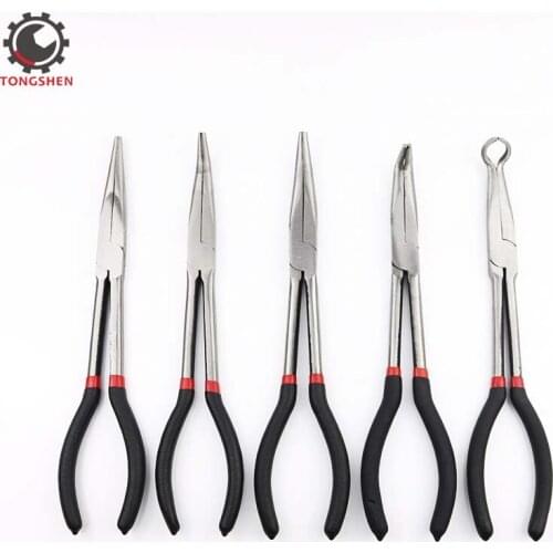5pcs 11Inch Long Nose 45 90 Degree Pliers Extra Long Pliers 90 Degree Bent Nose or O-shapeTip Craft Electrician Repair Hand Tool