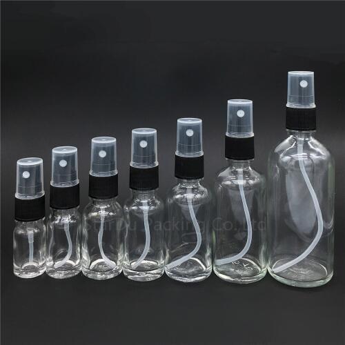 500PCS transparent Glass Empty Perfume Spray Bottle 5ml 10ml 15ml 20ml 30ml 50ml 100ml Fine Mist Atomizer Refillable Bottles