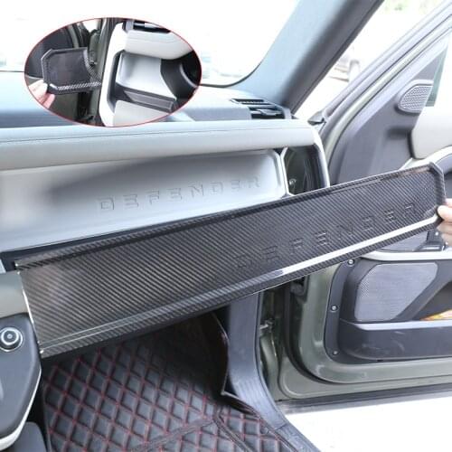 For Land Rover Defender 90 110 2020-22 Real Carbon Fiber Car Front Dashboard Defender Wordmark Decorative Panel Car Accessories