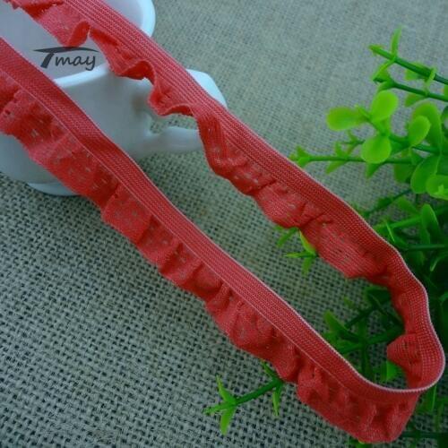 #1161 Elastic Bands 4yards/lot Ruffle Elastic Lace trim 15MM(5/8") Wide Stretch Lace Ribbon Riband Tape Hair Band DIY Sewing