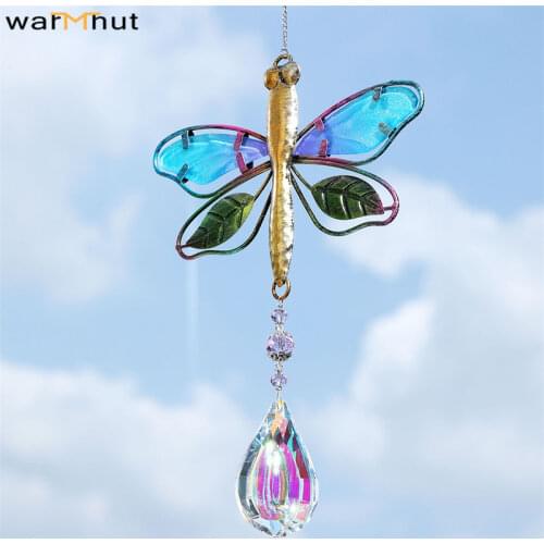 WarmHut Crystal Rainbow Suncatcher Glass Butterfly Pendant Hanging Ornament Prism Ball Sun Catchers for Window Home Garden Decor