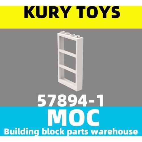 Kury Toys DIY MOC For 57894 Building block parts For Window 1 x 4 x 6 Frame with 3 Panes For Door-Window