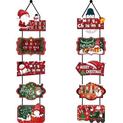Red Happy Xmas Merry Christmas Party Supplies Hanging Banner Door Couplet Snowman Santa Claus New Year Party Decorations