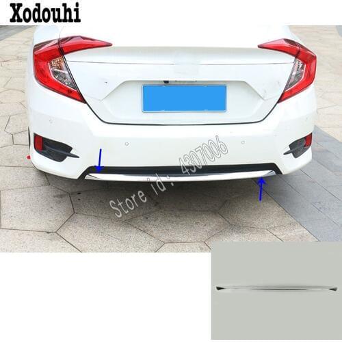 Car Body Cover Protection Bumper ABS Chrome Trim Rear Back Tail Bottom Hoods 1pcs For Honda Civic 10th Sedan 2016 2017 2018 2019