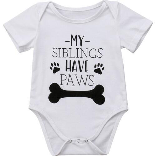 Summer Newborn Baby Boy Girls Bodysuit Jumpsuit Letters Cute Funny Bodysuits Short Sleeve Clothes Outfits Cotton