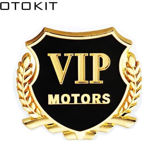 2pcs/Lot 3D VIP MOTORS Logo Metal Car Chrome Emblem Badge Decal Door Window Body Auto Decor DIY Sticker Car Decoration Styling
