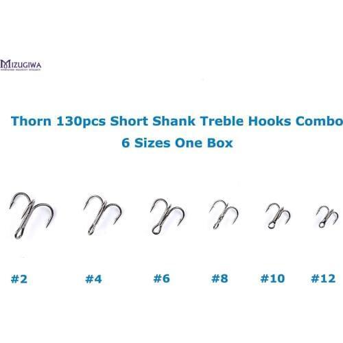 MIZUGIWA Treble Hooks Saltwater Soft Plastic Bait Shrimp Jig Hooks Short Shank Fishing Hooks #2 #4 #6 #8 #10 #12 Peach