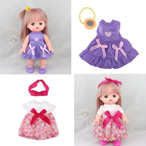 2pcs 25cm Handmade Fashion w/Headband Dress Accessories For Mellchan Dolls Accs
